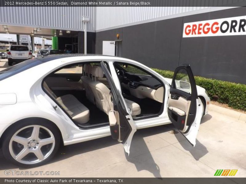 Diamond White Metallic / Sahara Beige/Black 2012 Mercedes-Benz S 550 Sedan