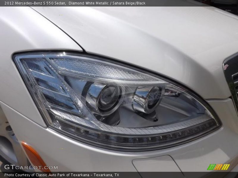 Diamond White Metallic / Sahara Beige/Black 2012 Mercedes-Benz S 550 Sedan