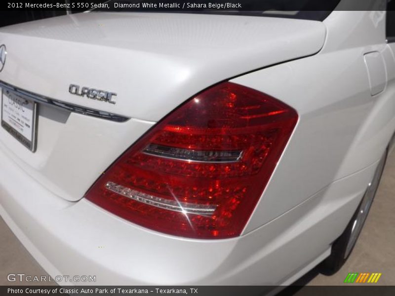Diamond White Metallic / Sahara Beige/Black 2012 Mercedes-Benz S 550 Sedan