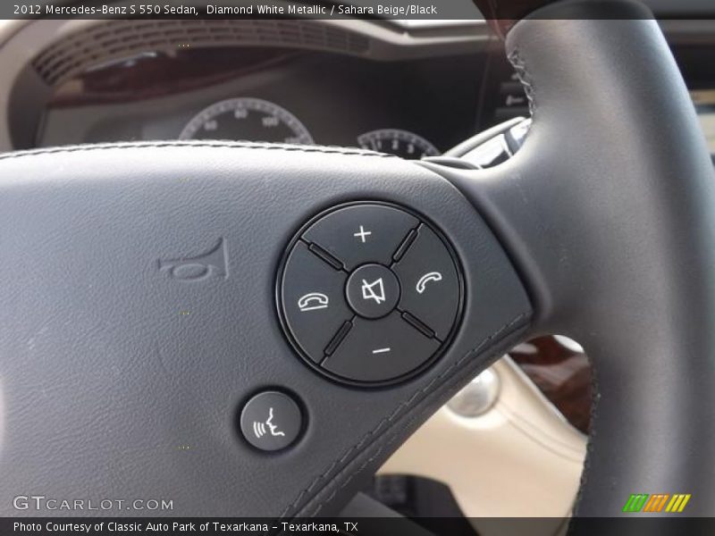 Diamond White Metallic / Sahara Beige/Black 2012 Mercedes-Benz S 550 Sedan