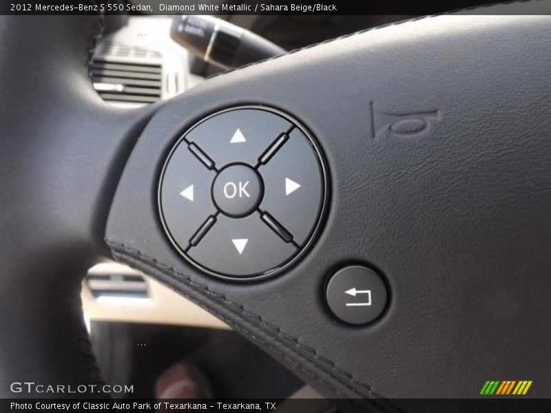 Diamond White Metallic / Sahara Beige/Black 2012 Mercedes-Benz S 550 Sedan