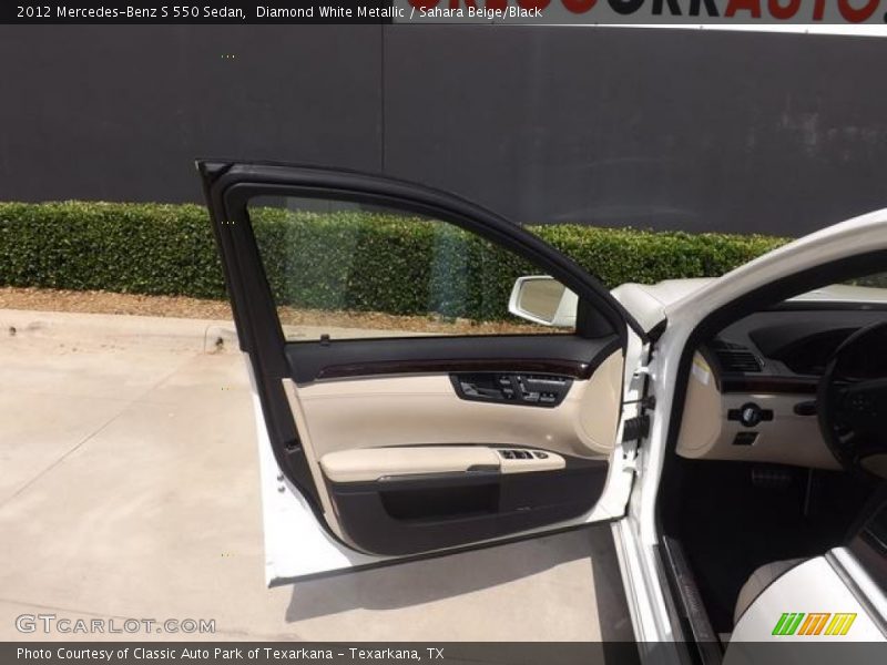 Diamond White Metallic / Sahara Beige/Black 2012 Mercedes-Benz S 550 Sedan