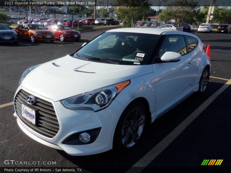 Elite White Pearl / Blue 2013 Hyundai Veloster Turbo