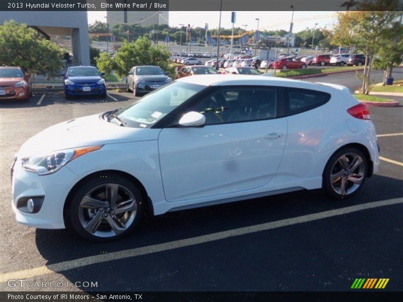Elite White Pearl / Blue 2013 Hyundai Veloster Turbo