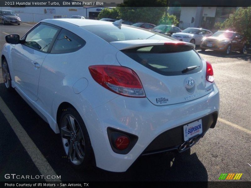 Elite White Pearl / Blue 2013 Hyundai Veloster Turbo