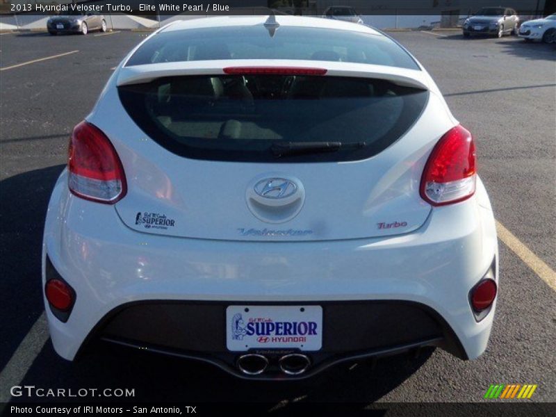 Elite White Pearl / Blue 2013 Hyundai Veloster Turbo