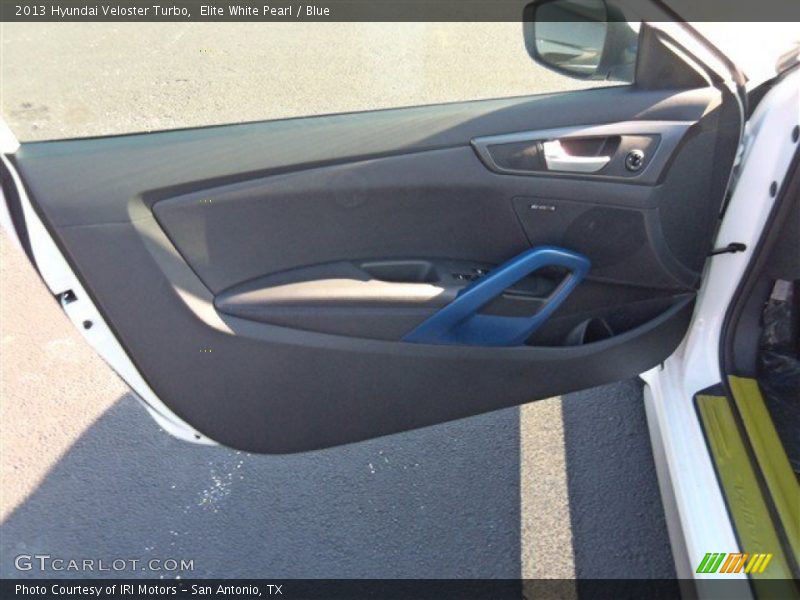 Elite White Pearl / Blue 2013 Hyundai Veloster Turbo