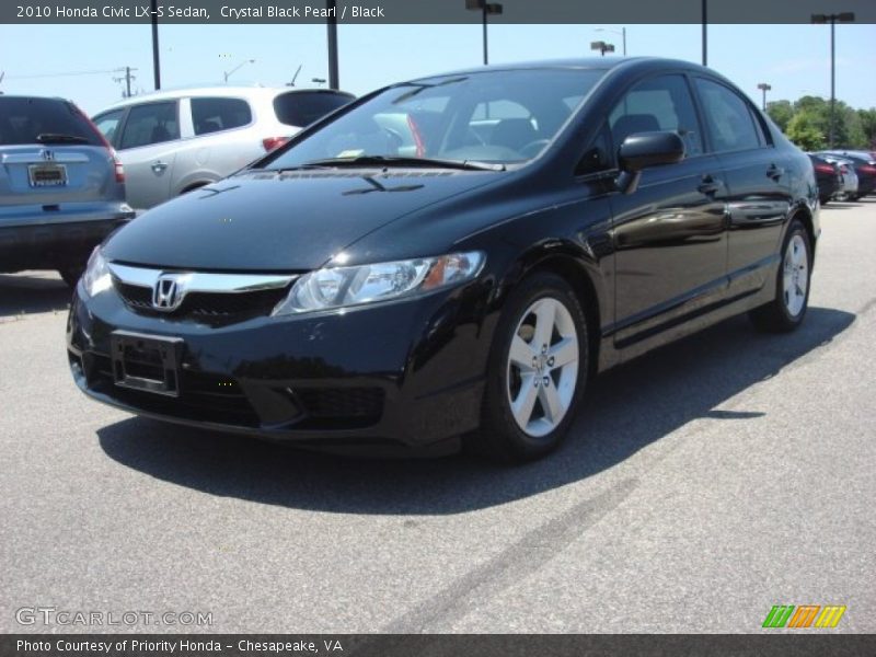 Crystal Black Pearl / Black 2010 Honda Civic LX-S Sedan