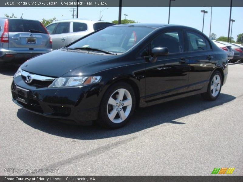 Crystal Black Pearl / Black 2010 Honda Civic LX-S Sedan