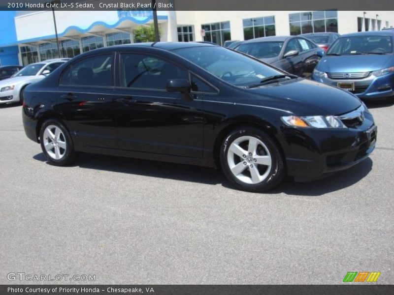 Crystal Black Pearl / Black 2010 Honda Civic LX-S Sedan