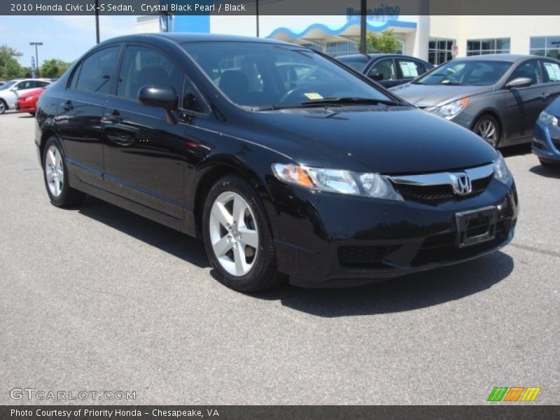 Crystal Black Pearl / Black 2010 Honda Civic LX-S Sedan