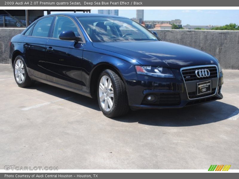 Deep Sea Blue Pearl Effect / Black 2009 Audi A4 2.0T Premium quattro Sedan