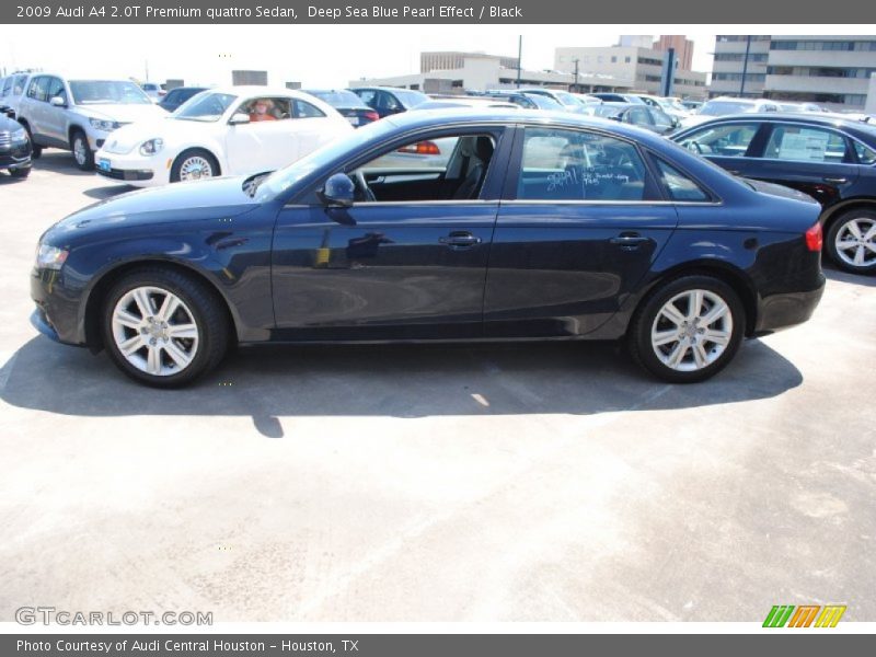 Deep Sea Blue Pearl Effect / Black 2009 Audi A4 2.0T Premium quattro Sedan