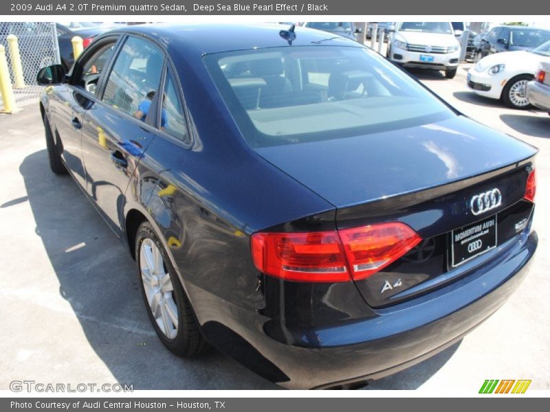 Deep Sea Blue Pearl Effect / Black 2009 Audi A4 2.0T Premium quattro Sedan