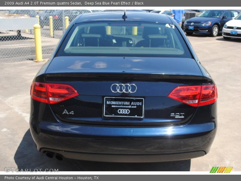 Deep Sea Blue Pearl Effect / Black 2009 Audi A4 2.0T Premium quattro Sedan