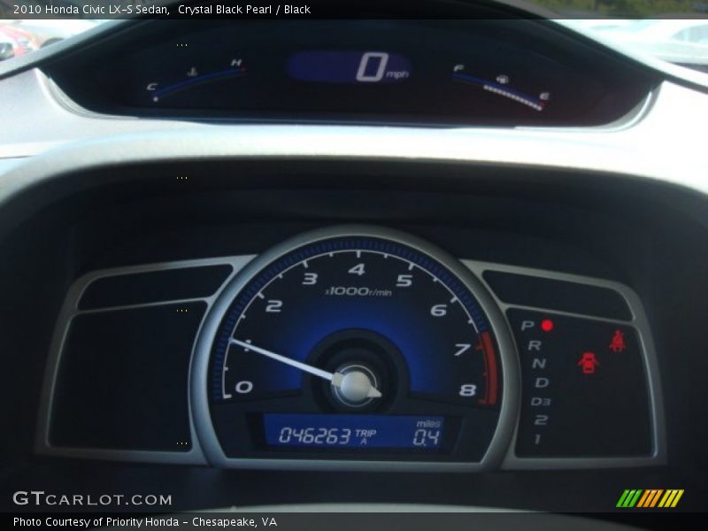Crystal Black Pearl / Black 2010 Honda Civic LX-S Sedan