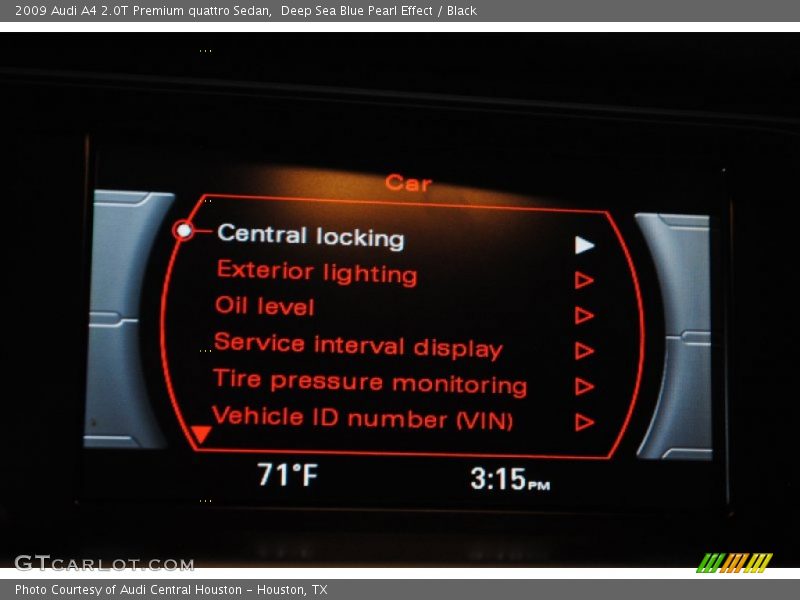 Deep Sea Blue Pearl Effect / Black 2009 Audi A4 2.0T Premium quattro Sedan