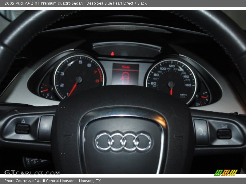 Deep Sea Blue Pearl Effect / Black 2009 Audi A4 2.0T Premium quattro Sedan