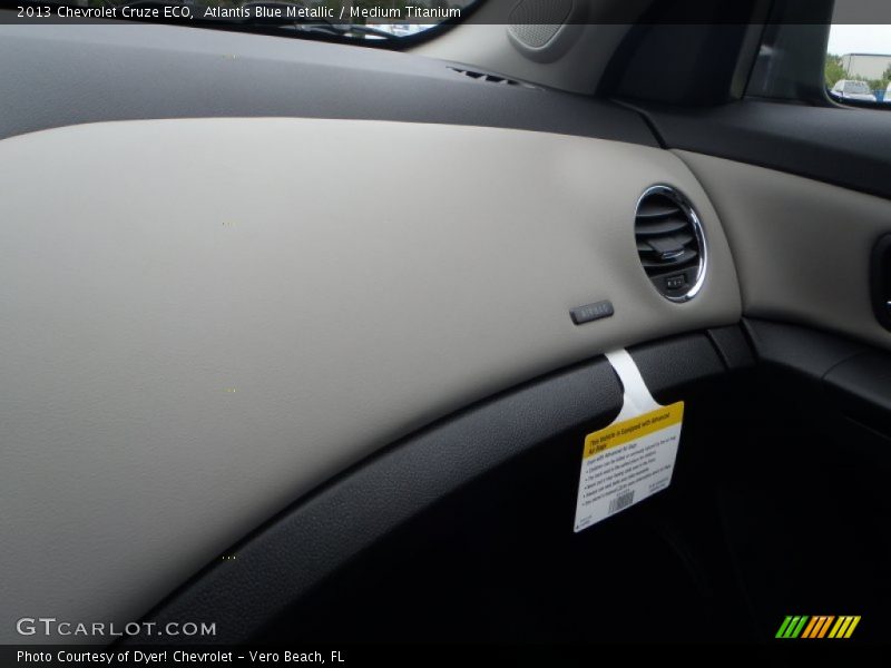 Atlantis Blue Metallic / Medium Titanium 2013 Chevrolet Cruze ECO