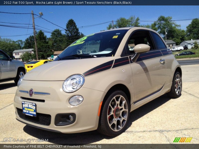 Mocha Latte (Light Brown) / Sport Tessuto Nero/Nero (Black/Black) 2012 Fiat 500 Sport