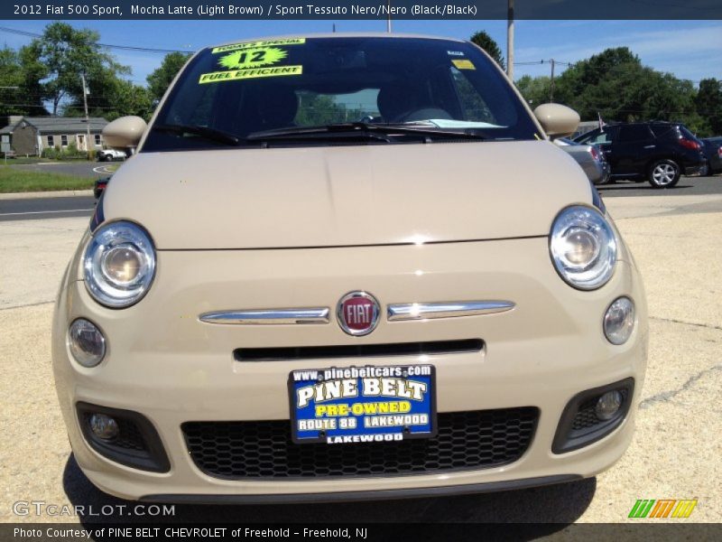Mocha Latte (Light Brown) / Sport Tessuto Nero/Nero (Black/Black) 2012 Fiat 500 Sport