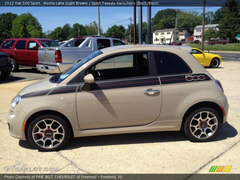 Mocha Latte (Light Brown) / Sport Tessuto Nero/Nero (Black/Black) 2012 Fiat 500 Sport