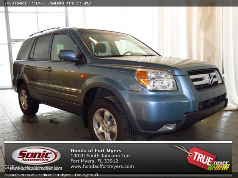 Steel Blue Metallic / Gray 2008 Honda Pilot EX-L