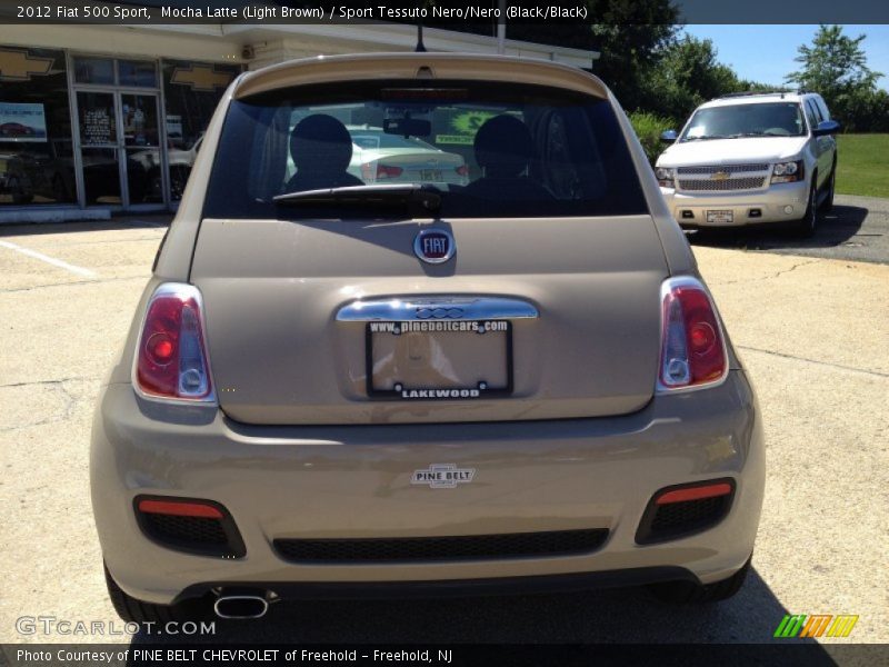 Mocha Latte (Light Brown) / Sport Tessuto Nero/Nero (Black/Black) 2012 Fiat 500 Sport