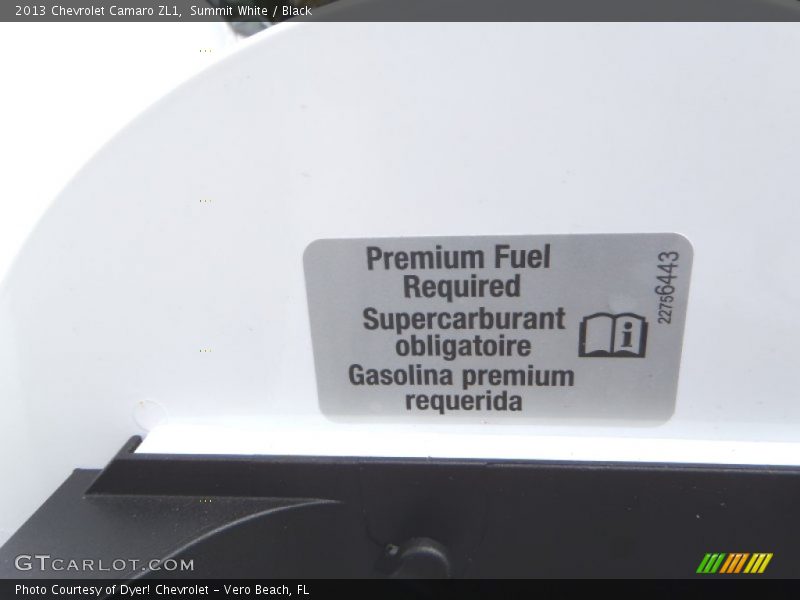 Summit White / Black 2013 Chevrolet Camaro ZL1