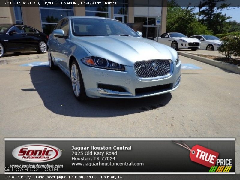 Crystal Blue Metallic / Dove/Warm Charcoal 2013 Jaguar XF 3.0