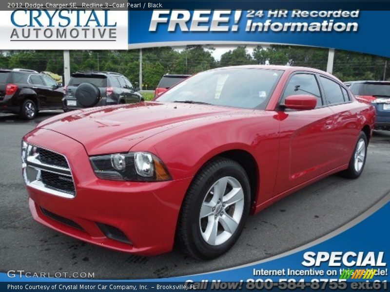 Redline 3-Coat Pearl / Black 2012 Dodge Charger SE