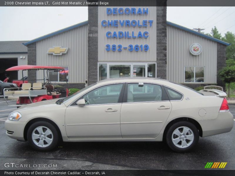 Gold Mist Metallic / Neutral Beige 2008 Chevrolet Impala LT