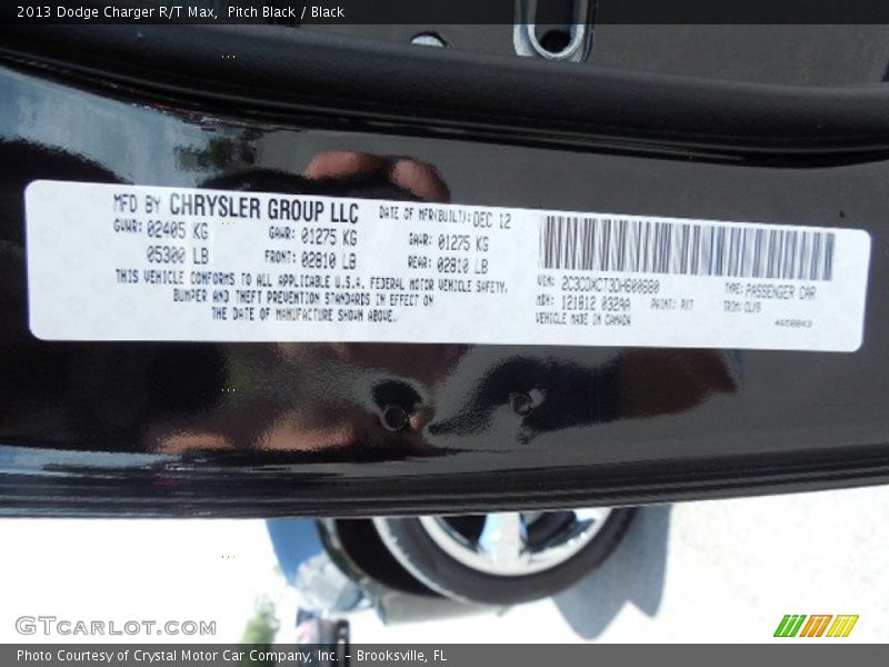 Pitch Black / Black 2013 Dodge Charger R/T Max