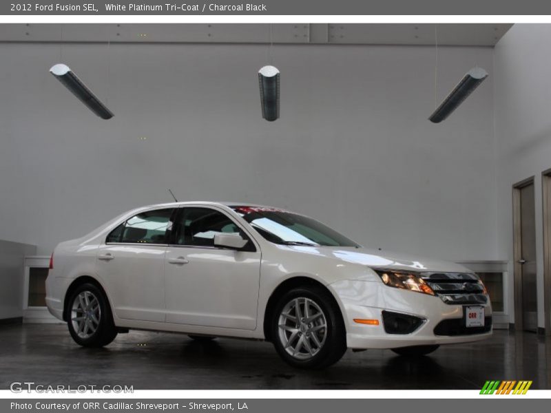 White Platinum Tri-Coat / Charcoal Black 2012 Ford Fusion SEL