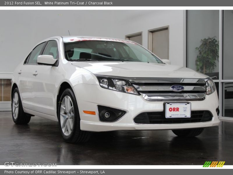 White Platinum Tri-Coat / Charcoal Black 2012 Ford Fusion SEL