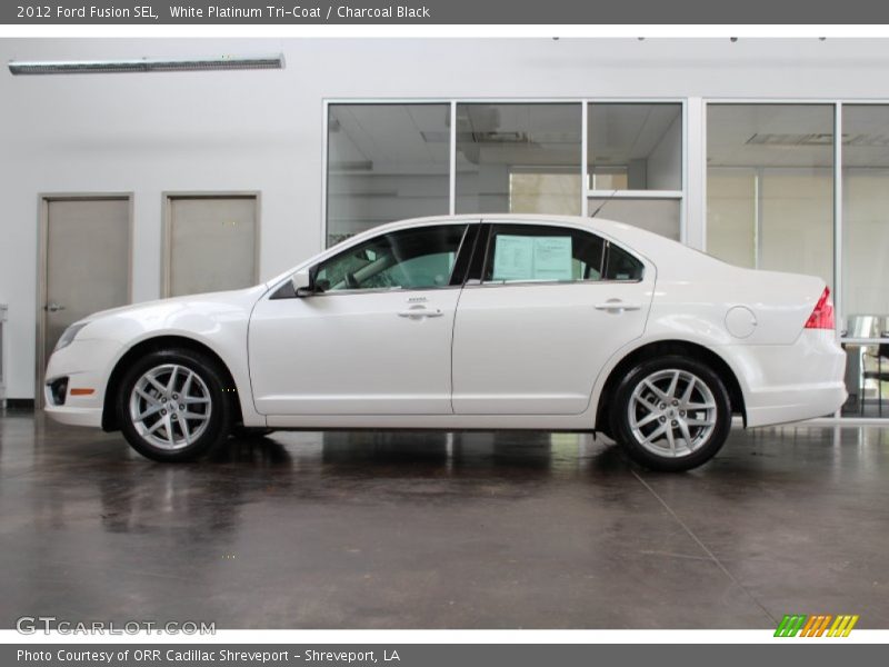 White Platinum Tri-Coat / Charcoal Black 2012 Ford Fusion SEL