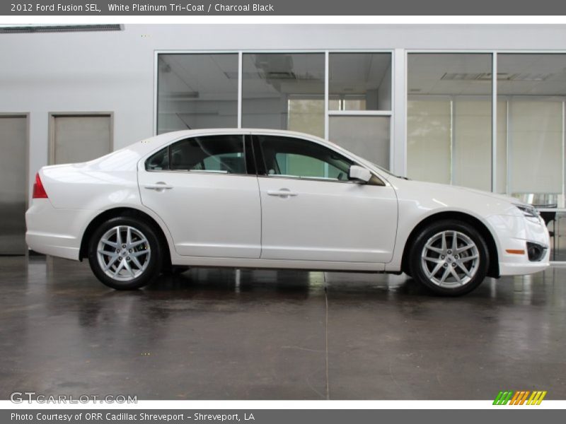 White Platinum Tri-Coat / Charcoal Black 2012 Ford Fusion SEL