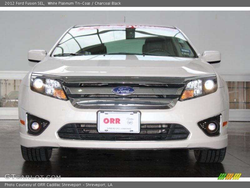 White Platinum Tri-Coat / Charcoal Black 2012 Ford Fusion SEL