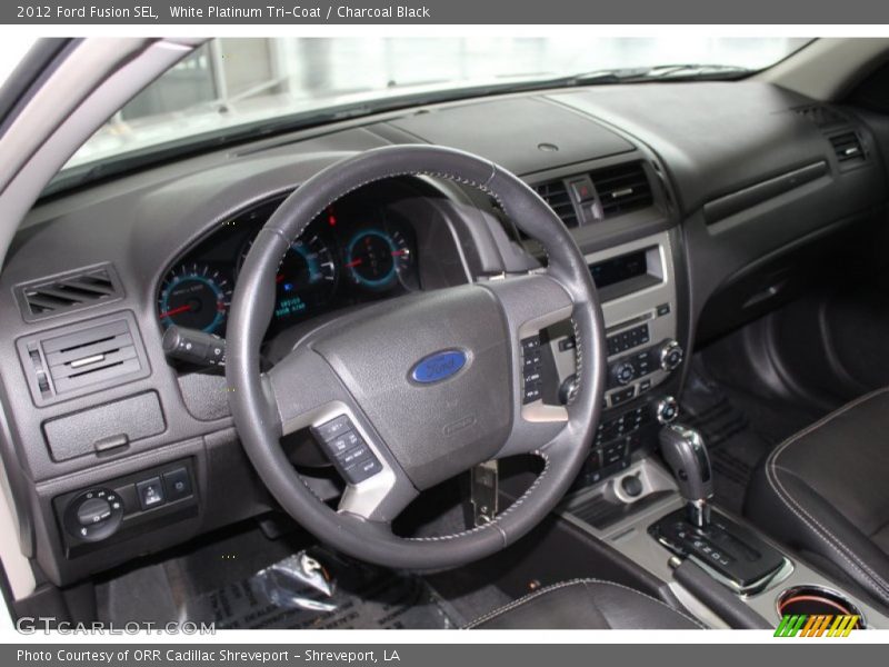 White Platinum Tri-Coat / Charcoal Black 2012 Ford Fusion SEL