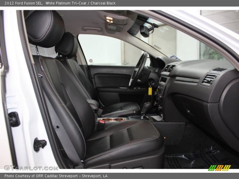 White Platinum Tri-Coat / Charcoal Black 2012 Ford Fusion SEL