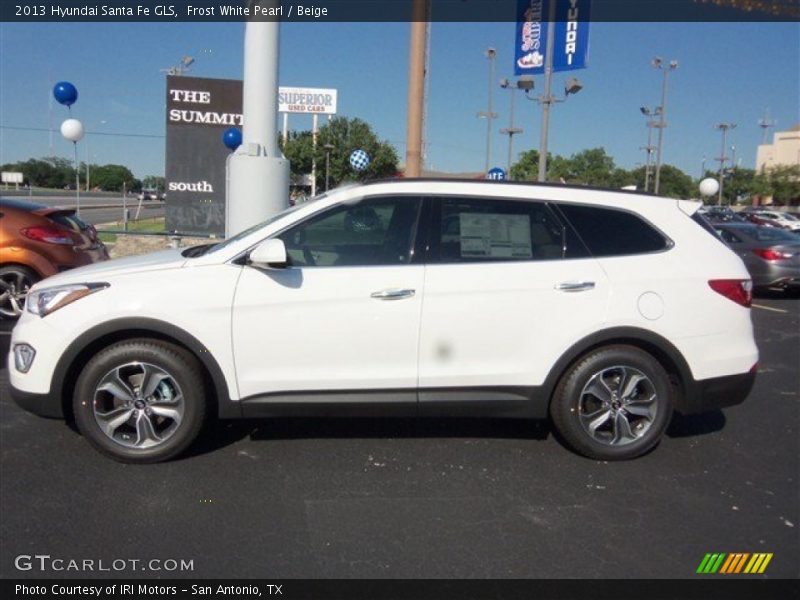 Frost White Pearl / Beige 2013 Hyundai Santa Fe GLS