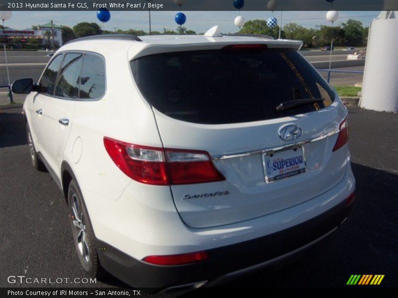 Frost White Pearl / Beige 2013 Hyundai Santa Fe GLS