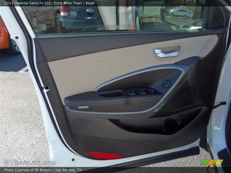 Frost White Pearl / Beige 2013 Hyundai Santa Fe GLS