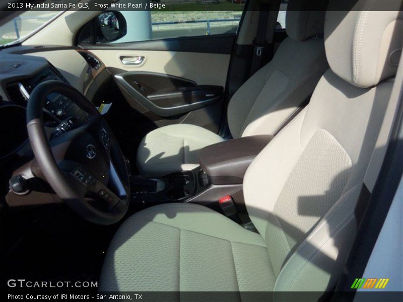 Frost White Pearl / Beige 2013 Hyundai Santa Fe GLS