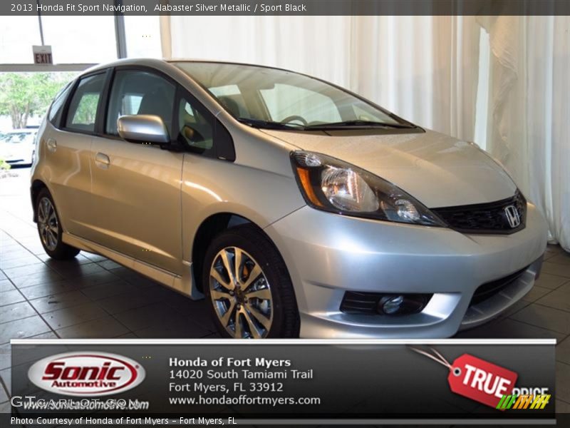 Alabaster Silver Metallic / Sport Black 2013 Honda Fit Sport Navigation