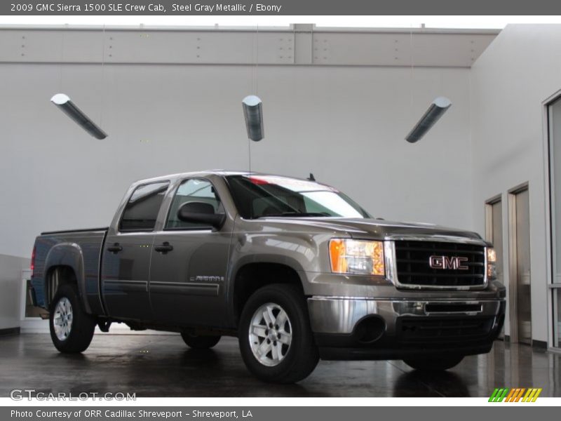 Steel Gray Metallic / Ebony 2009 GMC Sierra 1500 SLE Crew Cab