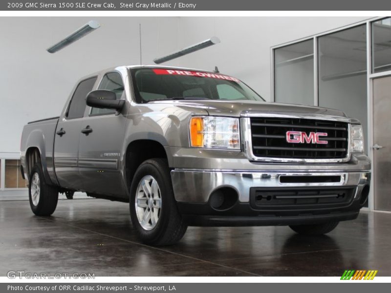 Steel Gray Metallic / Ebony 2009 GMC Sierra 1500 SLE Crew Cab