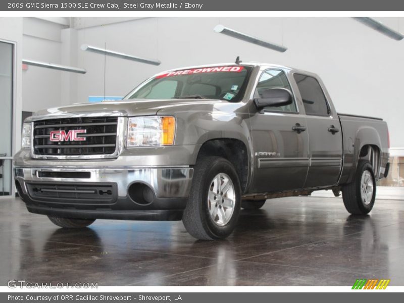 Steel Gray Metallic / Ebony 2009 GMC Sierra 1500 SLE Crew Cab