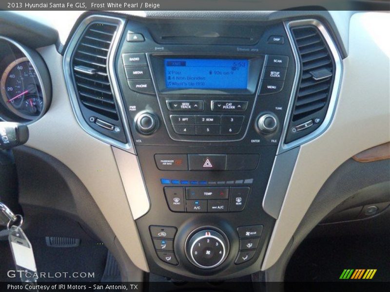Frost White Pearl / Beige 2013 Hyundai Santa Fe GLS