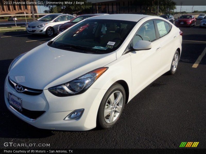 Shimmering White / Beige 2013 Hyundai Elantra GLS
